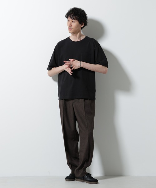 NANO universe(ナノユニバース)の「エアパッセージ ジャージーTシャツ 半袖(Tシャツ/カットソー・メンズ・ブラック/ネイビー/ブラウン・S/M/L)」の14枚目の写真