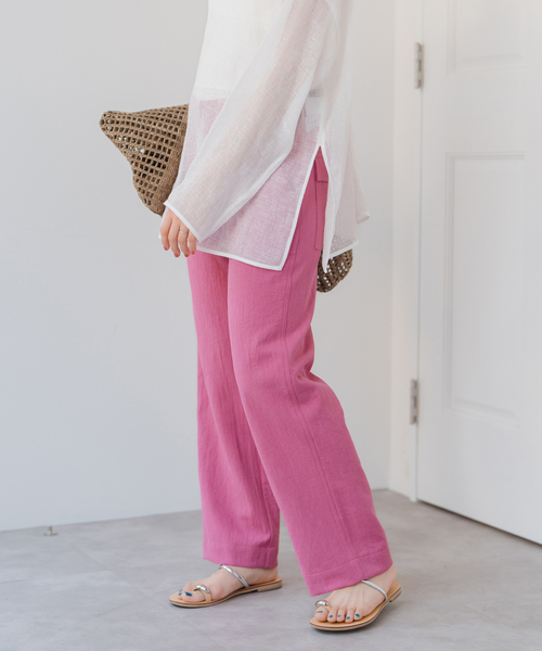 Spick & Span(スピックアンドスパン)の「リネンライクルーズベイカーパンツ(その他パンツ・レディース・ブラック/アイボリー/ピンク・34/36/38)」の9枚目の写真