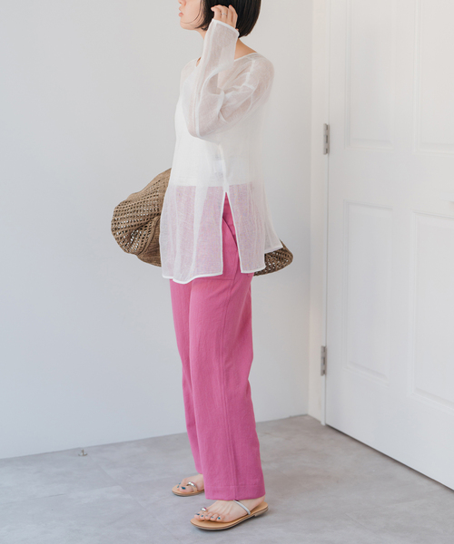 Spick & Span(スピックアンドスパン)の「リネンライクルーズベイカーパンツ(その他パンツ・レディース・ブラック/アイボリー/ピンク・34/36/38)」の6枚目の写真