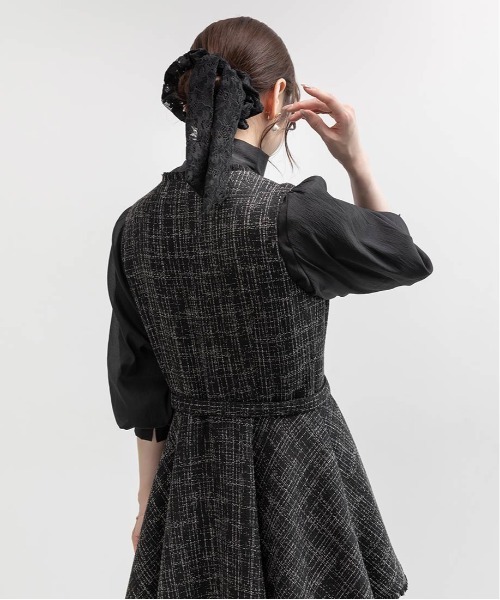 RANDA（ランダ）の「チュールレイヤードジャケットワンピース（ワンピース・レディース・グレー/ブラック/クリーム・2/1/0/00）」の8枚目の写真