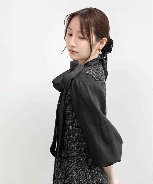 RANDA チュールレイヤードジャケットワンピース　　　ブラック 0-1 チュールレイヤードジャケットワンピースRANDA公式サイト