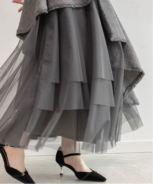 RANDA（ランダ）の「チュールレイヤードジャケットワンピース（ワンピース・レディース・グレー/ブラック/クリーム・2/1/0/00）」の17枚目の写真