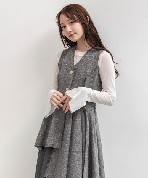 RANDA（ランダ）の「チュールレイヤードジャケットワンピース（ワンピース・レディース・グレー/ブラック/クリーム・2/1/0/00）」の19枚目の写真