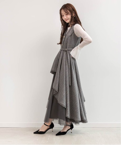 RANDA（ランダ）の「チュールレイヤードジャケットワンピース（ワンピース・レディース・グレー/ブラック/クリーム・2/1/0/00）」の21枚目の写真