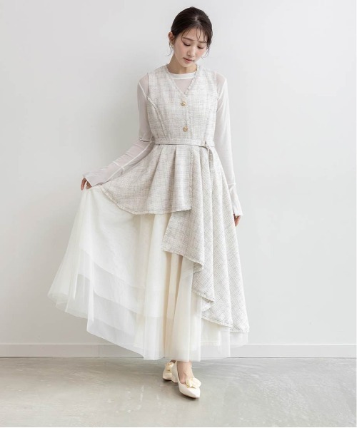 RANDA（ランダ）の「チュールレイヤードジャケットワンピース（ワンピース・レディース・グレー/ブラック/クリーム・2/1/0/00）」の22枚目の写真