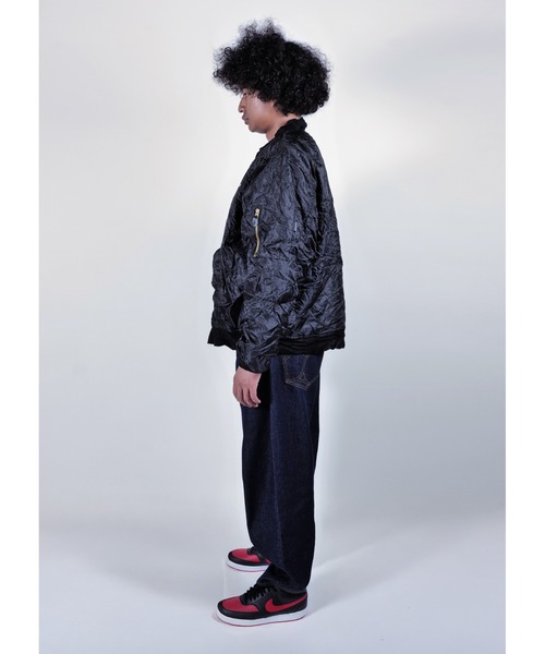 APPLEBUM（アップルバム）の「Wrinkled MA-1 Jacket（MA-1・メンズ・ブラック・X-LARGE/LARGE/MEDIUM）」の2枚目の写真