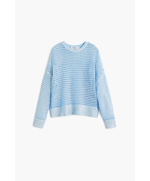 Desigual（デシグアル）の「メタリック透かし編み薄手セーター ニット ブルー（Tシャツ/カットソー・レディース・ブルー・L/M/XS/S/XL）」の5枚目の写真