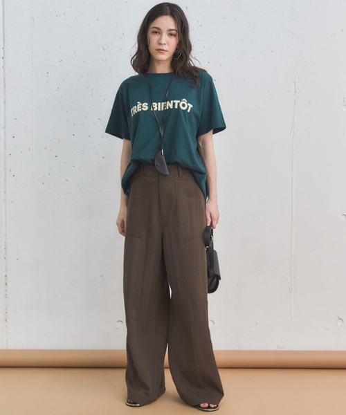 Doux archives(ドゥアルシーヴ)の「フロッキーロゴTee(Tシャツ/カットソー・レディース・チャコールグレー/オフホワイト/グリーン・FREE)」の14枚目の写真