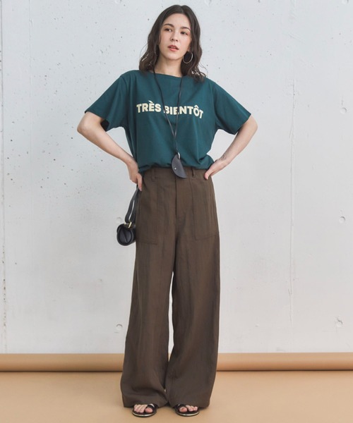 Doux archives(ドゥアルシーヴ)の「フロッキーロゴTee(Tシャツ/カットソー・レディース・チャコールグレー/オフホワイト/グリーン・FREE)」の10枚目の写真