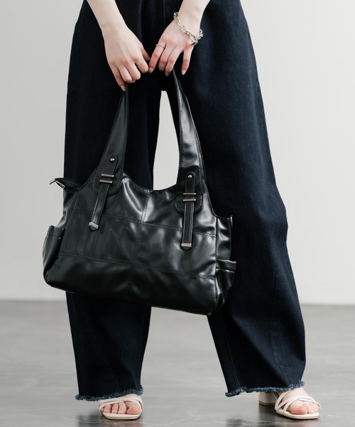 Rocky Monroe（ロッキーモンロー）の「2WAY PUレザーショルダーバック/トートバッグ（ショルダーバッグ・メンズ・ブラウン/ワインレッド/ブラック/キャメル・FREE）」の9枚目の写真