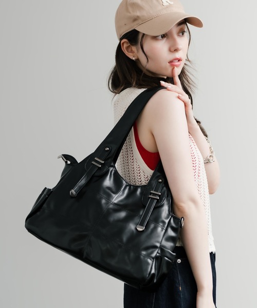 Rocky Monroe（ロッキーモンロー）の「2WAY PUレザーショルダーバック/トートバッグ（ショルダーバッグ・メンズ・ブラウン/ワインレッド/ブラック/キャメル・FREE）」の11枚目の写真