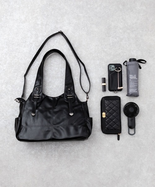 セール】2WAY PUレザーショルダーバック/トートバッグ（ショルダー