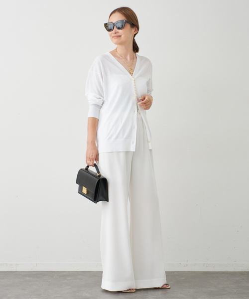 Deuxieme Classe（ドゥーズィエムクラス）の「*Fine Cotton Vネック カーディガン（ニット/セーター・レディース・ホワイト/ブラック・FREE）」の22枚目の写真