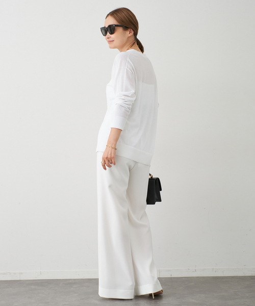 Deuxieme Classe（ドゥーズィエムクラス）の「*Fine Cotton Vネック カーディガン（ニット/セーター・レディース・ホワイト/ブラック・FREE）」の21枚目の写真