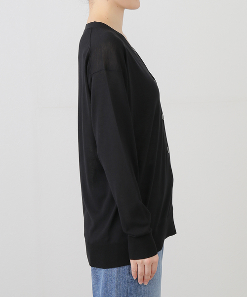 Deuxieme Classe（ドゥーズィエムクラス）の「*Fine Cotton Vネック カーディガン（ニット/セーター・レディース・ホワイト/ブラック・FREE）」の17枚目の写真