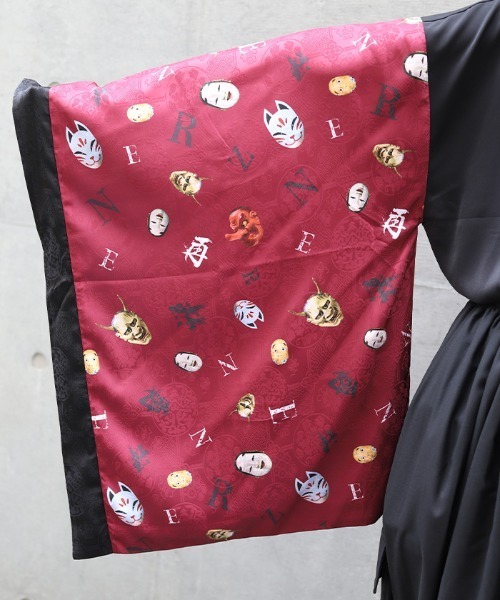 REZEN（リゼン）の「和面プリント和袖シャツ（シャツ/ブラウス・メンズ・ブラック/ライトグレー/ローズ・LARGE/MEDIUM）」の9枚目の写真