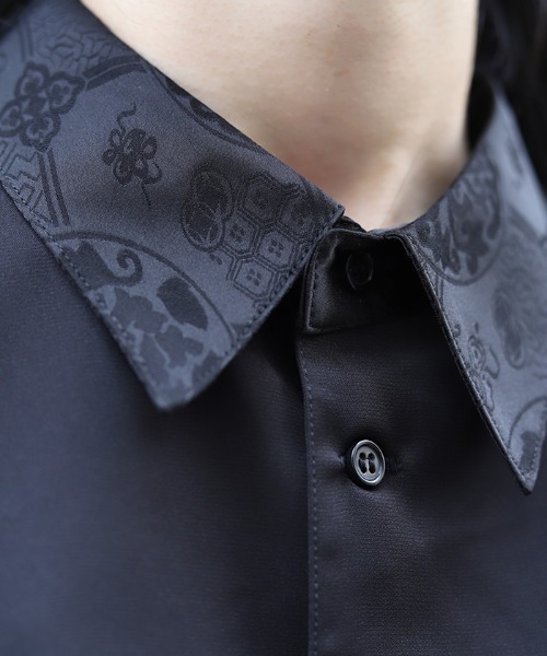 REZEN（リゼン）の「和面プリント和袖シャツ（シャツ/ブラウス・メンズ・ブラック/ライトグレー/ローズ・LARGE/MEDIUM）」の10枚目の写真