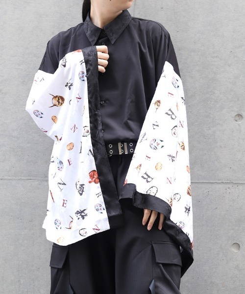 REZEN（リゼン）の「和面プリント和袖シャツ（シャツ/ブラウス・メンズ・ブラック/ライトグレー/ローズ・LARGE/MEDIUM）」の14枚目の写真