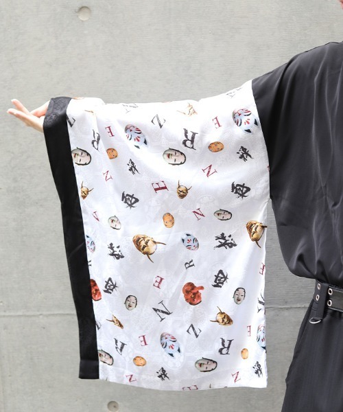 REZEN（リゼン）の「和面プリント和袖シャツ（シャツ/ブラウス・メンズ・ブラック/ライトグレー/ローズ・LARGE/MEDIUM）」の16枚目の写真
