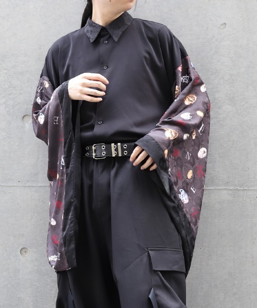 REZEN（リゼン）の「和面プリント和袖シャツ（シャツ/ブラウス・メンズ・ブラック/ライトグレー/ローズ・LARGE/MEDIUM）」の20枚目の写真