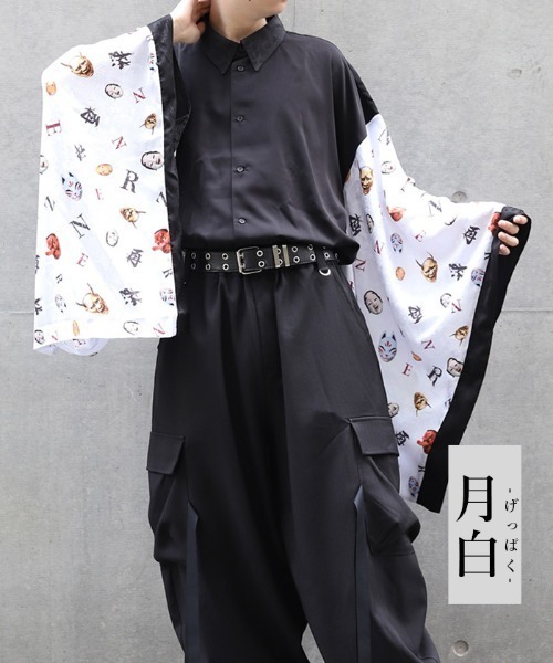 REZEN（リゼン）の「和面プリント和袖シャツ（シャツ/ブラウス・メンズ・ブラック/ライトグレー/ローズ・LARGE/MEDIUM）」の11枚目の写真