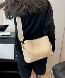 2WAY シュリンクレザーライククラシカルショルダーバッグ/ハンドバッグ / 500mlペットボトル収納可