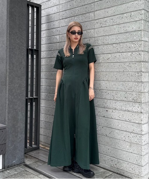 ワンピース Ameri TRUCK JACKET LIKE FLARE DRESS TRUCK JACKET LIKE FLARE DRESS（ワンピース）｜Ameri（アメリ