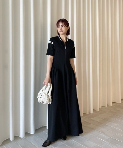 ワンピース Ameri TRUCK JACKET LIKE FLARE DRESS セール】DENIM BUSTIER DOCKING FLARE DRESS（ワンピース