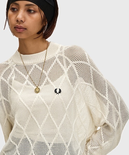 Argyle Mesh Knitted Jumper／アーガイルメッシュニット（ニット