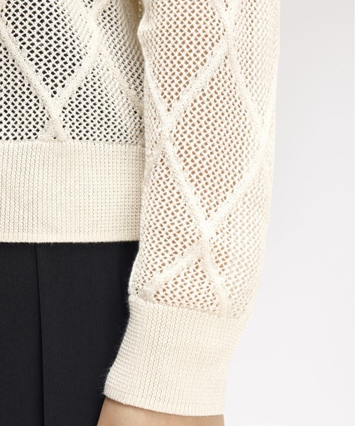 FRED PERRY(フレッドペリー)の「Argyle Mesh Knitted Jumper/アーガイルメッシュニット(ニット/セーター・レディース・オフホワイト・10)」の3枚目の写真