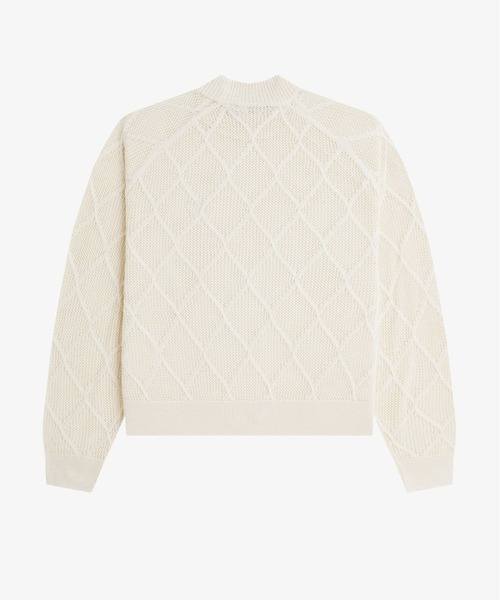 FRED PERRY(フレッドペリー)の「Argyle Mesh Knitted Jumper/アーガイルメッシュニット(ニット/セーター・レディース・オフホワイト・10)」の7枚目の写真