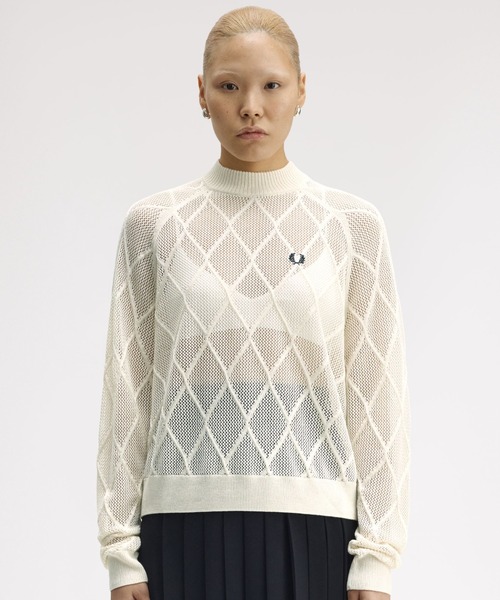 Argyle Mesh Knitted Jumper／アーガイルメッシュニット（ニット