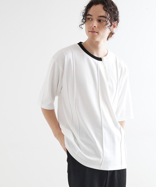 tk.TAKEO KIKUCHI(ティーケータケオキクチ)の「ストライプタックTシャツ(Tシャツ/カットソー・メンズ・ブラック/ホワイト/ブルー系その他・02/03/04)」の4枚目の写真