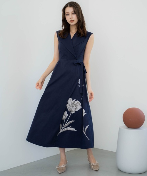 ビーズフラワートレンチワンピース（ワンピース）｜NOELA（ノエラ）の