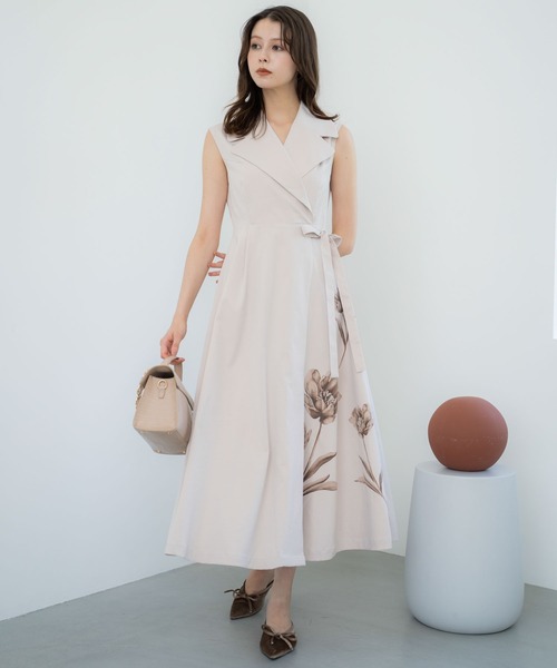 ビーズフラワートレンチワンピース（ワンピース）｜NOELA（ノエラ）の