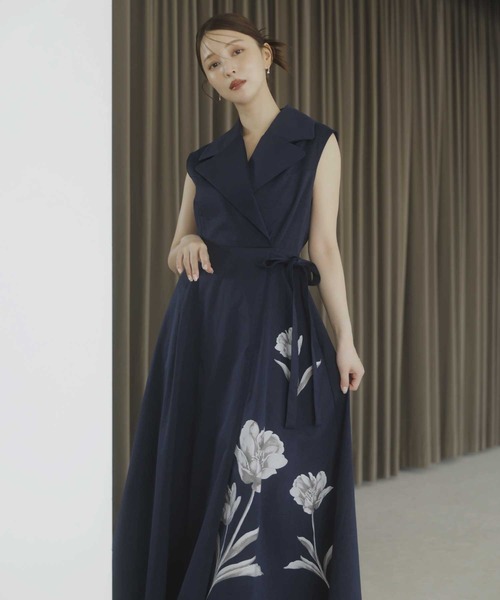 Noela 2025新作 ビーズフラワートレンチワンピース セール】ビーズフラワートレンチワンピース（ワンピース