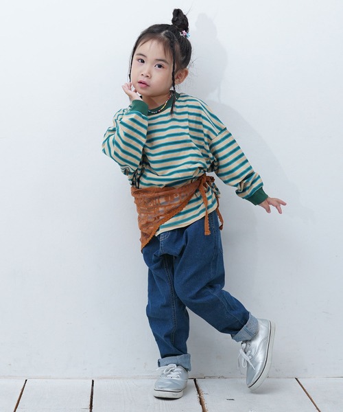 MARKEY'S（マーキーズ）の「デニムマチツキテーパードパンツ（その他パンツ・キッズ・ネイビー/ブルー・130/120/100/95/90/80/110/150/140）」の14枚目の写真