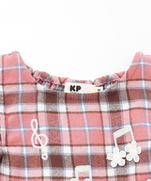 KP（ケーピー）の「mimiちゃんチェック＆ブルマ 上下セット（Tシャツ/カットソー・キッズ・ピンク/ブルー・80ｃｍ/90cm）」の3枚目の写真