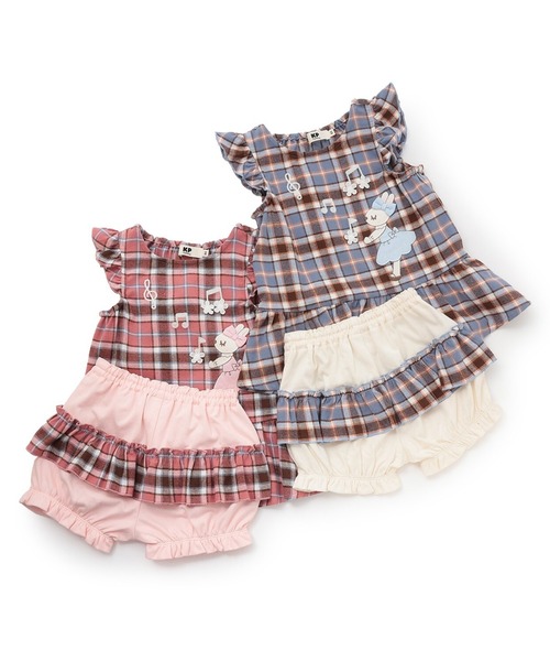 KP（ケーピー）の「mimiちゃんチェック＆ブルマ 上下セット（Tシャツ/カットソー・キッズ・ピンク/ブルー・80ｃｍ/90cm）」の17枚目の写真