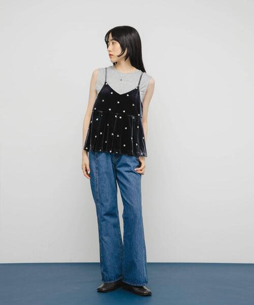 KBF（ケイビーエフ）の「2WAYベロアビスチェ（キャミソール・レディース・ブラック/グレー系その他/ブルー系その他・ONE）」の6枚目の写真