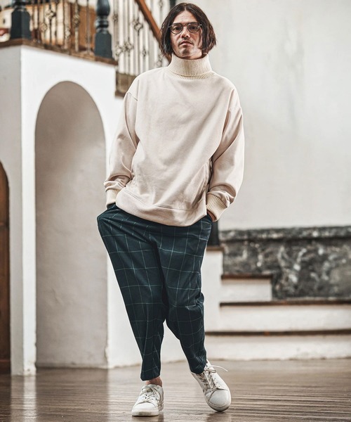 CAMBIO（カンビオ）の「mp14022- チェック柄TRストレッチ裾裏ZIPパンツ(BP-BEA0067)（その他パンツ・メンズ・ブラック/グレー/グリーン・S/M/L）」の7枚目の写真