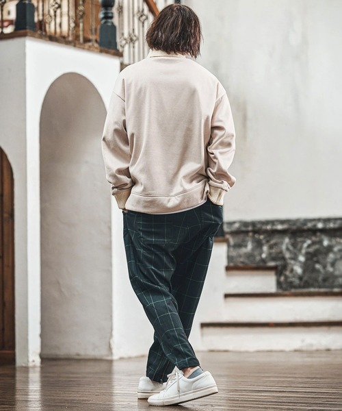 CAMBIO（カンビオ）の「mp14022- チェック柄TRストレッチ裾裏ZIPパンツ(BP-BEA0067)（その他パンツ・メンズ・ブラック/グレー/グリーン・S/M/L）」の9枚目の写真