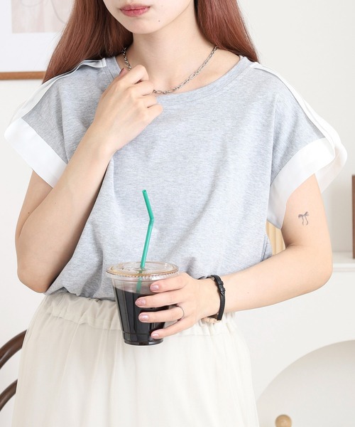 FUNALIVE(ファンアライブ)の「クログランテープ付きプルオーバー(Tシャツ/カットソー・レディース・杢グレー/オフホワイト・M/S/L/LL)」の18枚目の写真