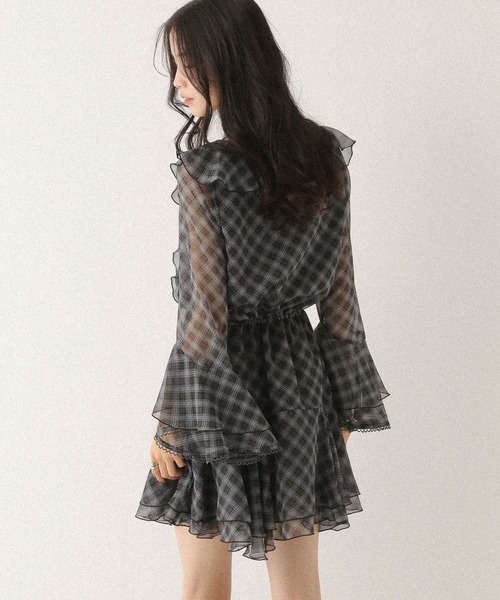 Heather(ヘザー)の「ラッフルティアードミニワンピース 590755(ワンピース・レディース・ホワイト系その他/グレー系その他/ブラウン・FREE)」の17枚目の写真
