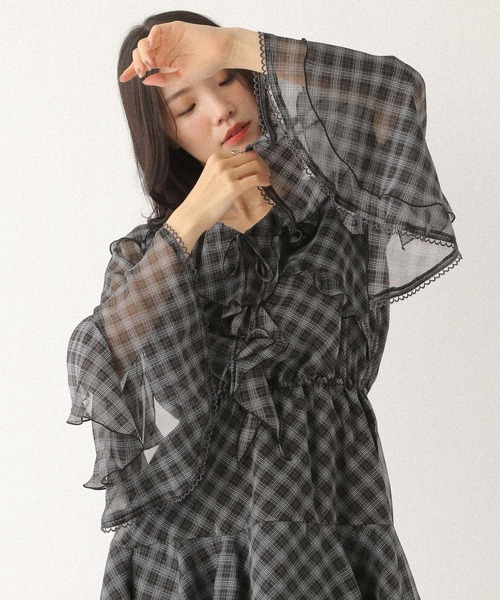 Heather(ヘザー)の「ラッフルティアードミニワンピース 590755(ワンピース・レディース・ホワイト系その他/グレー系その他/ブラウン・FREE)」の19枚目の写真