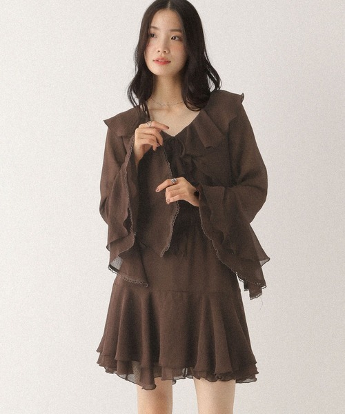 Heather(ヘザー)の「ラッフルティアードミニワンピース 590755(ワンピース・レディース・ホワイト系その他/グレー系その他/ブラウン・FREE)」の22枚目の写真