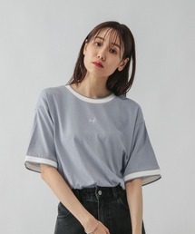 配色リブT半袖/587723