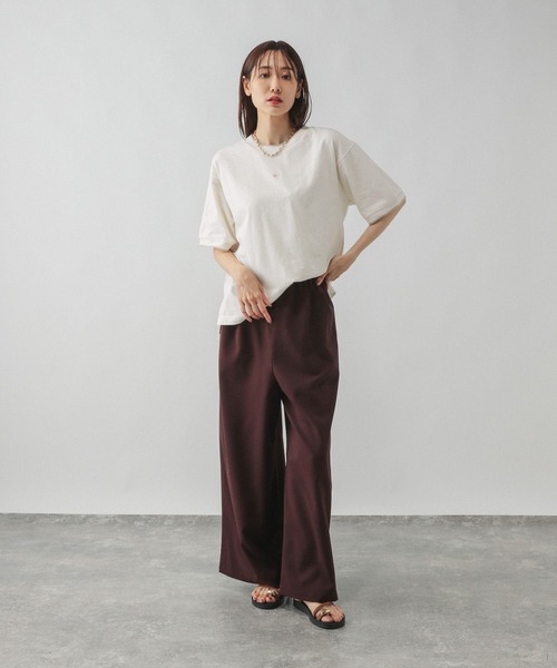 GLOBAL WORK(グローバルワーク)の「配色リブT半袖/587723(Tシャツ/カットソー・レディース・アイボリー/ブルー系その他2/グレイッシュベージュ・LARGE/MEDIUM)」の21枚目の写真