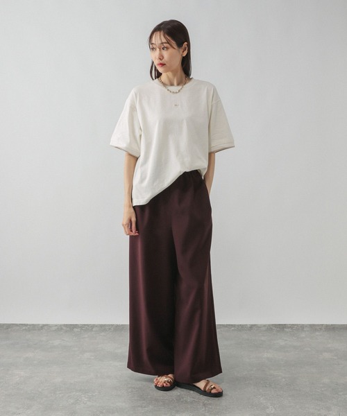 GLOBAL WORK(グローバルワーク)の「配色リブT半袖/587723(Tシャツ/カットソー・レディース・アイボリー/ブルー系その他2/グレイッシュベージュ・LARGE/MEDIUM)」の22枚目の写真