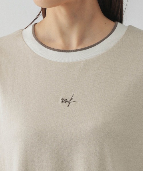 GLOBAL WORK(グローバルワーク)の「配色リブT半袖/587723(Tシャツ/カットソー・レディース・アイボリー/ブルー系その他2/グレイッシュベージュ・LARGE/MEDIUM)」の13枚目の写真